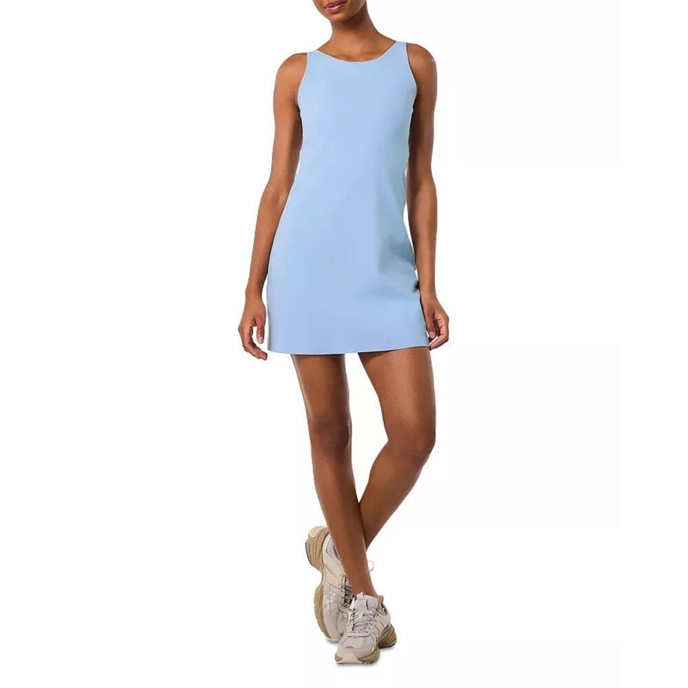 SPANX Power Boost Exercise Dress Scoop Neck Sleeveless Sky Blue Size S NWT